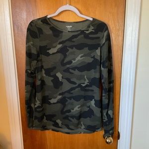 Old Navy Active Ultralite Go Dry Camo Top Sz S Thumb Holes Long Sleeve